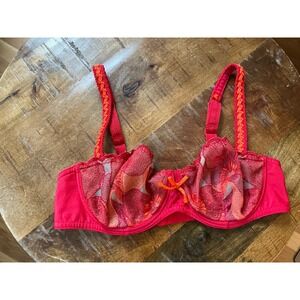 Aubade Paris Vintage Embroidered Underwire Bra Size 34 Made In France